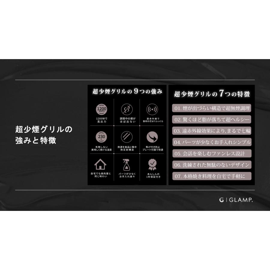 GLAMP.超少煙グリル 本当に煙が少ないから、お家で焼肉がしたくなる SG