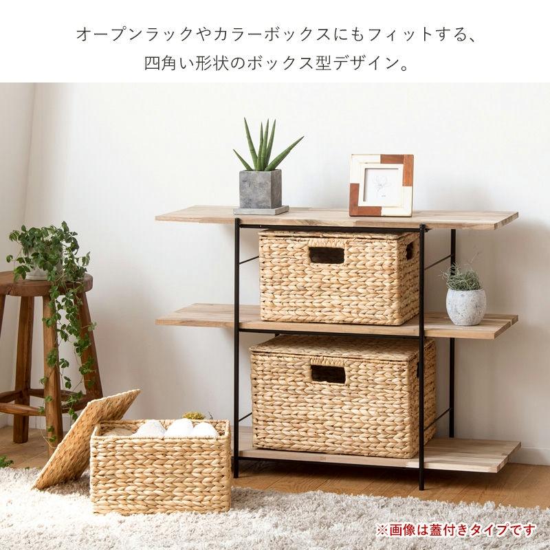 天然素材バスケット ウォーターヒヤシンス スクエア3個セット(ふた無し) S/M/L IW-56 バスケット 収納 かご 収納ボックス 小物収納 軽量 岩附 iwatsuki | 岩附 | 06