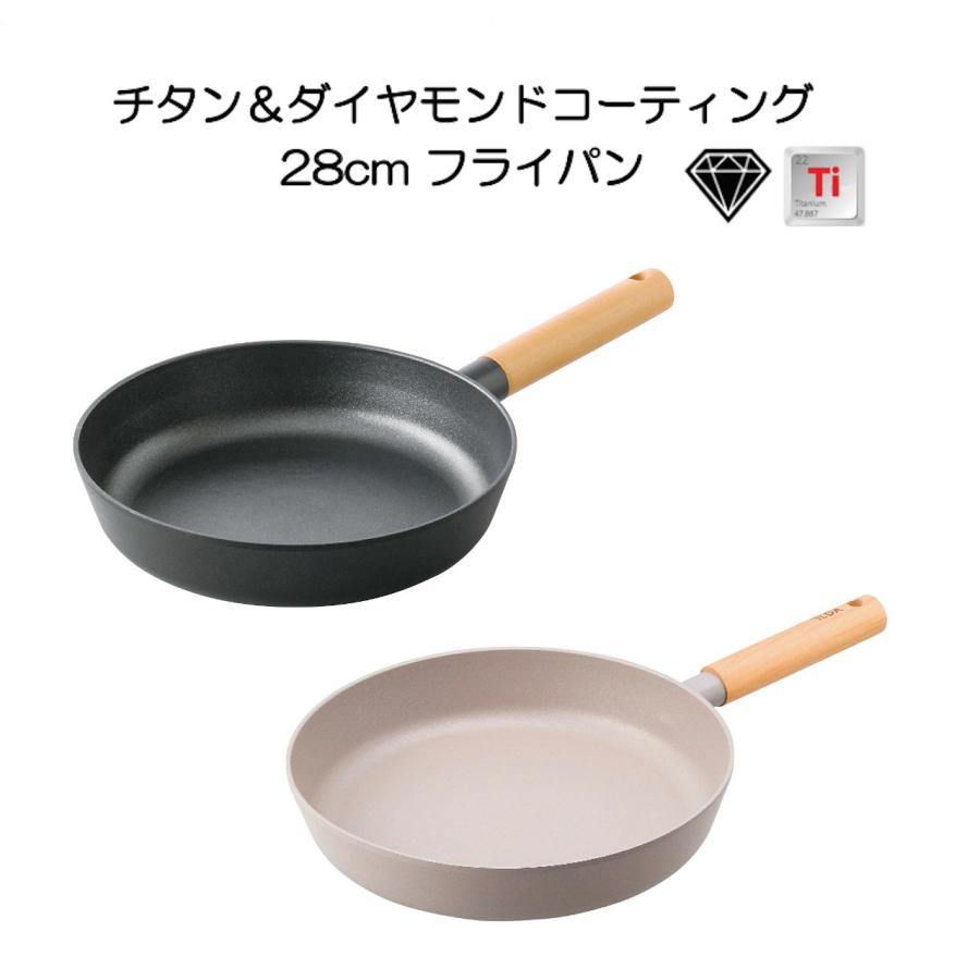 チタン＆ダイヤモンドコーティング 28cm フライパン軽量 マルチパン ＆フライパンシリーズ TI:DA KKN-TD28 KUKUNA KITCHEN ティーダ ククナ キッチン | 