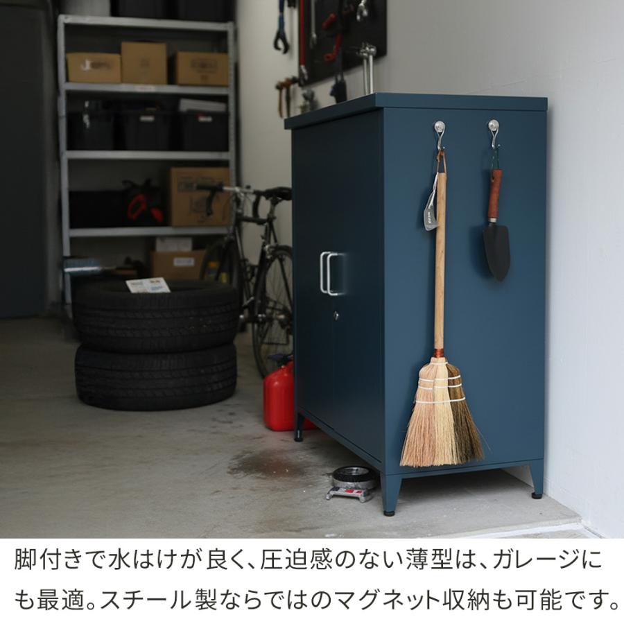 スチール収納庫 「LUXON（ルクソン）」 ST-002<br>ベランダ 物置 収納庫 幅73 奥行40 高さ89.5 大容量 鍵付き 開き戸 小型 物置き 倉庫 おしゃれ シンプル |  | 06