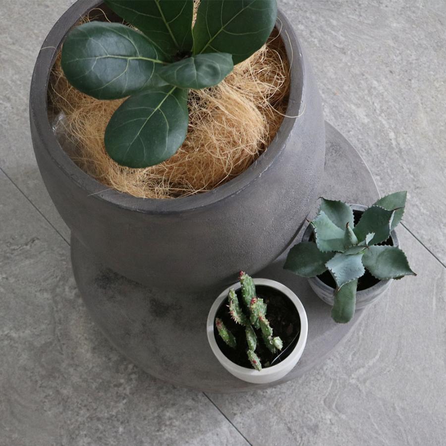 セメント製キャスター付きプランターキャリー36cm 2台組 TR360-2P<br> 直径36 スタンド フラワースタンド ベース キャスター 台車 鉢置き 花台 プランター |  | 04