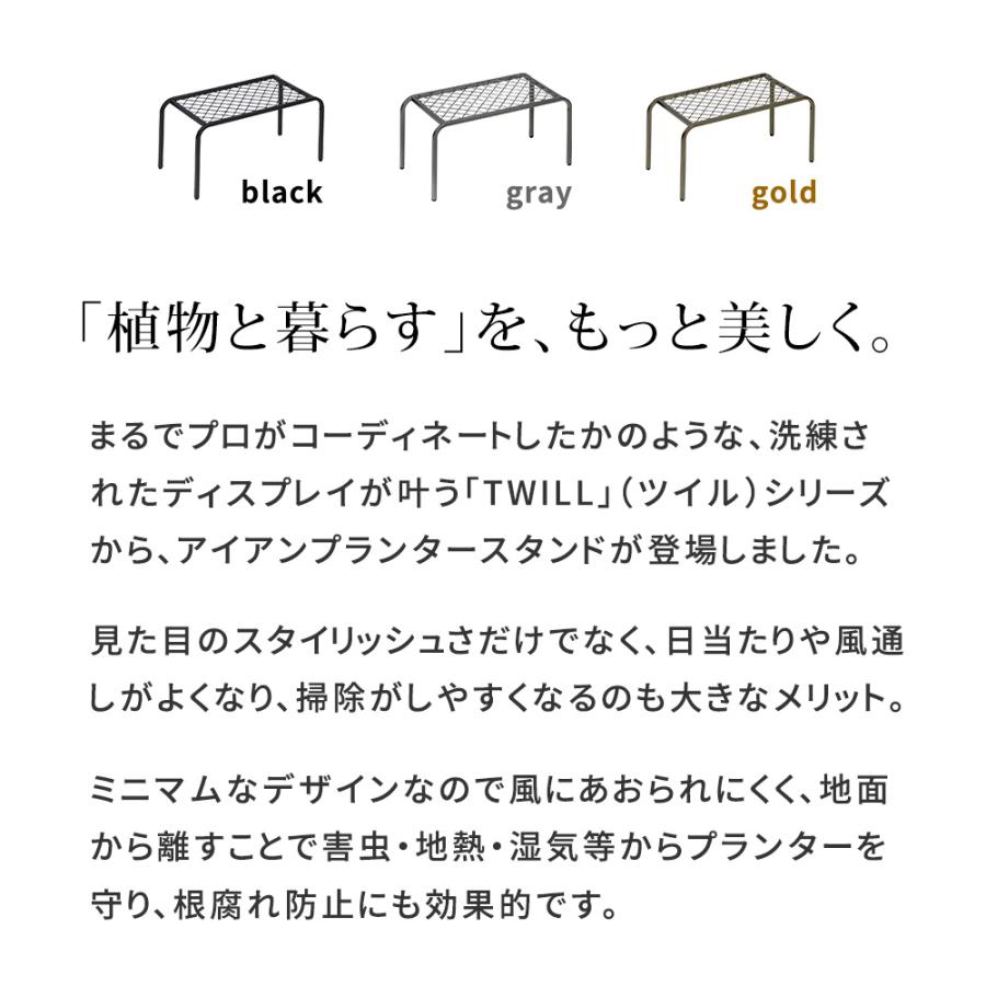 アイアンプランタースタンド「TWILL」(ツイル) 中サイズ　2個組 TW005-2P<br>幅50 高さ25 フラワースタンド 網 脚付き ガーデンラック 鉢置き 園芸ラック |  | 01