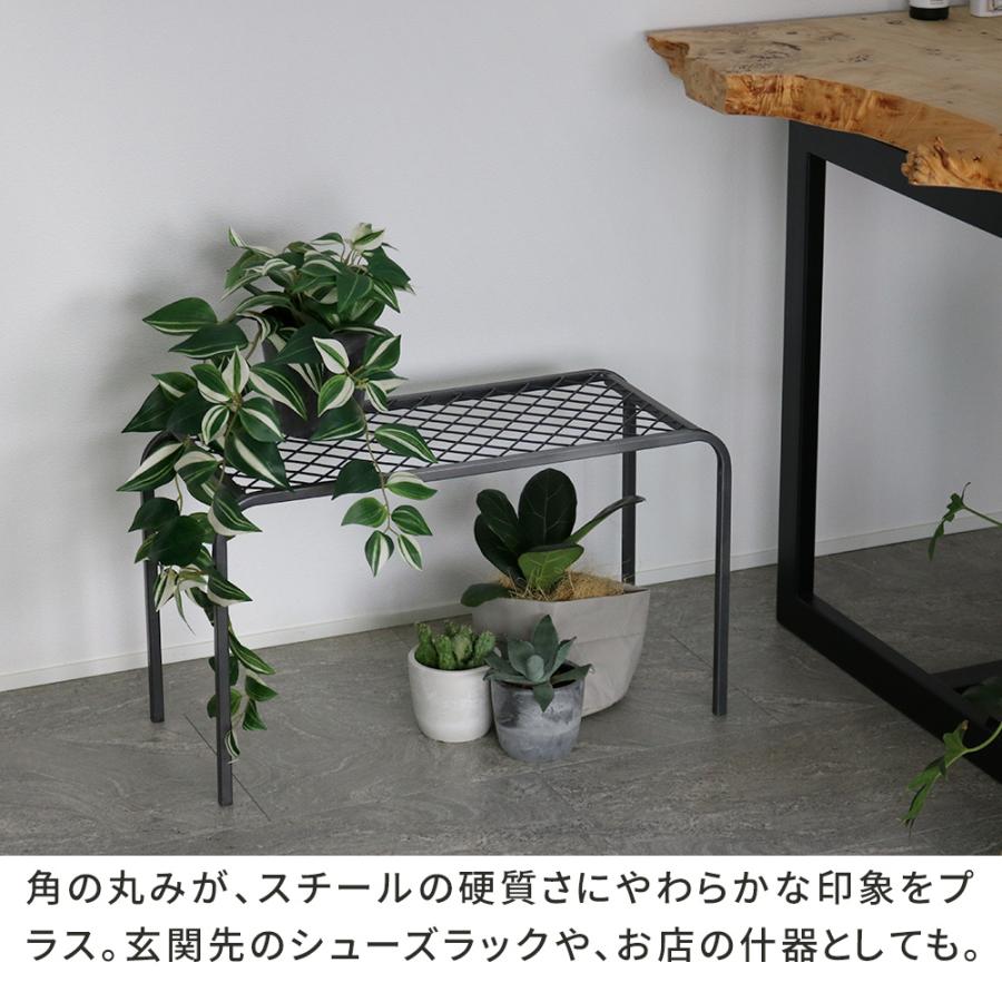 アイアンプランタースタンド「TWILL」(ツイル) 大サイズ TW006<br>幅60 高さ35 フラワースタンド 網 脚付き ガーデンラック 鉢置き 園芸ラック 花台 |  | 04