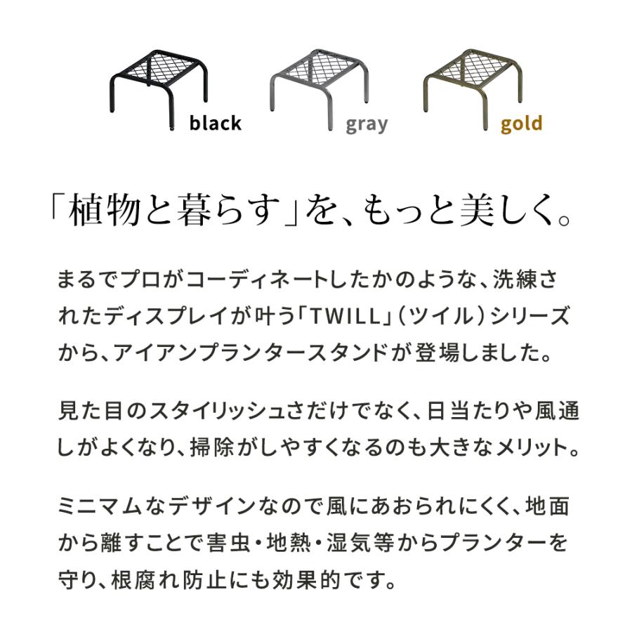 アイアンプランタースタンド「TWILL」(ツイル) ローサイズ TW008<br>幅25 高さ15 フラワースタンド 網 脚付き ガーデンラック 鉢置き 園芸ラック 花台 |  | 01