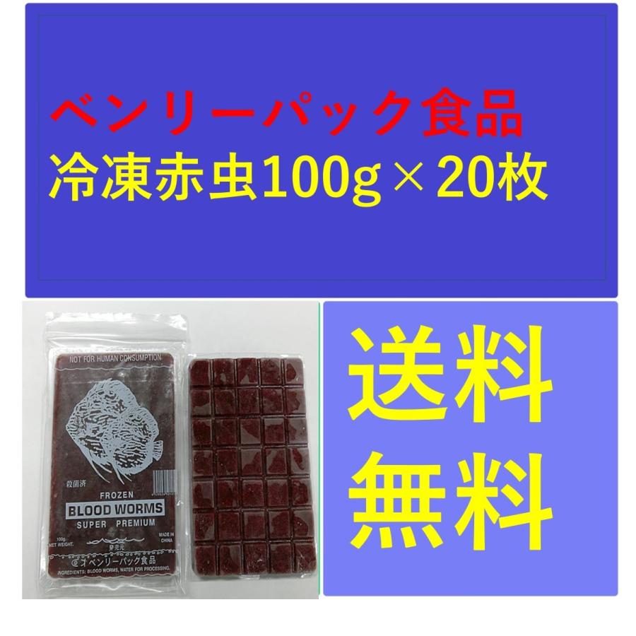 ベンリーパック食品 冷凍赤虫100g×20枚 メダカ、金魚、熱帯魚の餌｜ikkando-oosaka