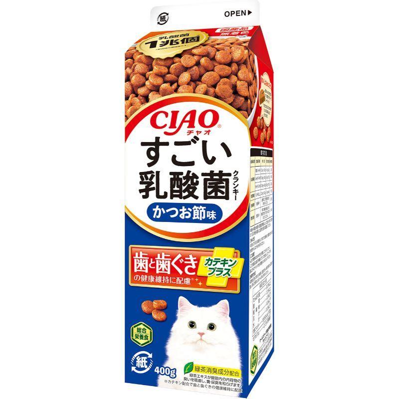 [いなばペットフード] CIAO すごい乳酸菌クランキー牛乳パック かつお節味 400g入数12  
