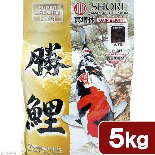 勝鯉 沈下性 Ｌ 5kg  ×4個   日本動物薬品  鯉のエサ