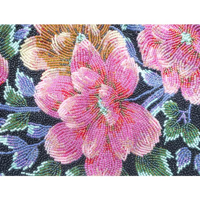 花柄刺繍 和装用バッグ　ビーズ 昭和に花開いた伝統工芸】和のビーズ刺繡コレクション『美しいビーズ