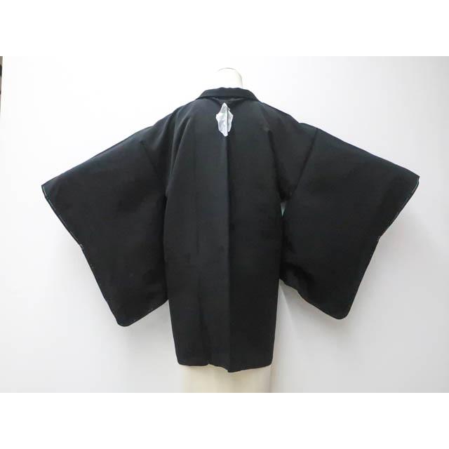 未着用　黒羽織　雲　黒地　着物　028k オンラインストア店舗 小紋 竹 菊花 雲 梅花 黒地 着物 016k 【公式通販】