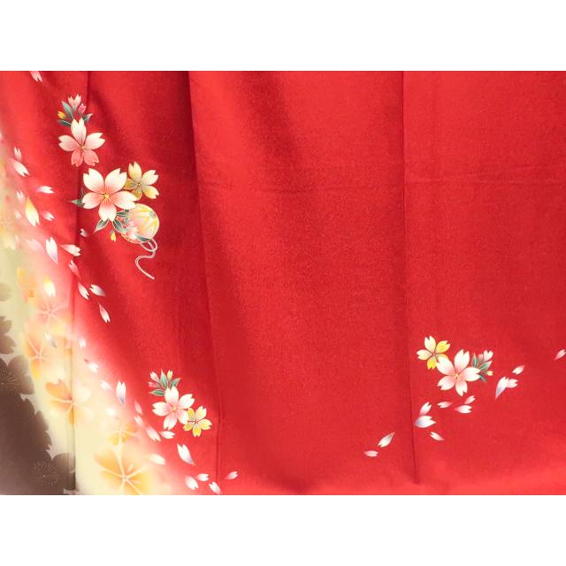 京都一輝堂》振袖 金彩 桜 正絹 着物 身丈169.5cm 裄丈69cm r7z10-625 