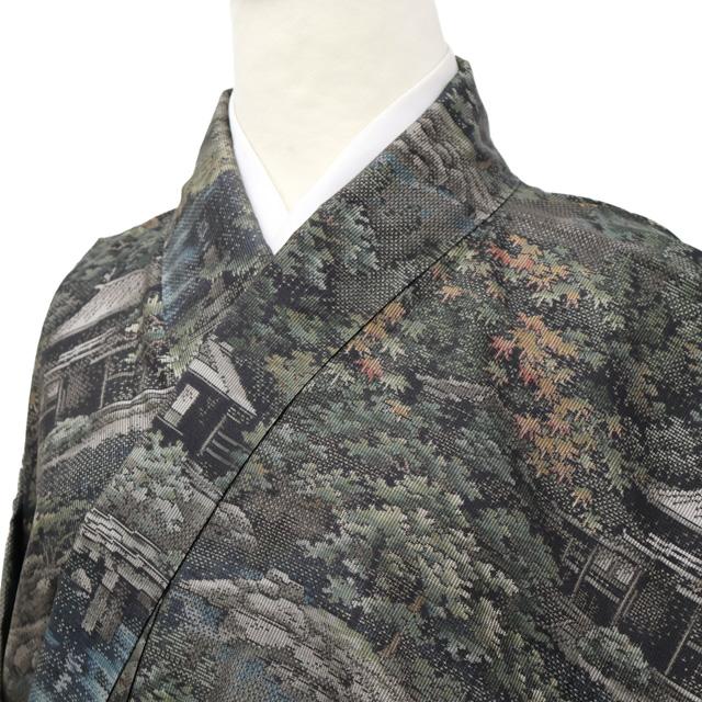 京都一輝堂》大島紬 美術大島 7マルキ 着物 正絹 美品 身丈約157.5cm