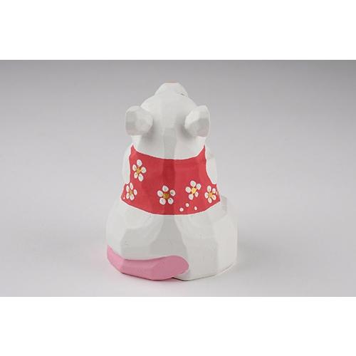 干支置物「子」ねずみ（白）大サイズ/奈良一刀彫/楠/人形/白/ネズミ