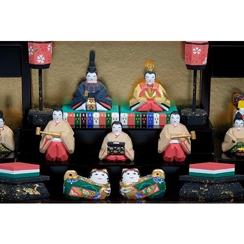 雛人形 「段飾雛 うるわし」 大サイズ 十五人飾り | 一刀彫り お雛様