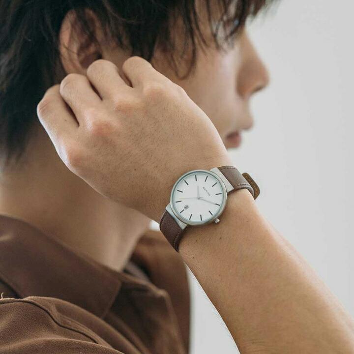ボーナスストア＋10% BERING ベーリング クラシック スカンジナビアン ステッチレザー ブラウン 35mm 3気圧防水 腕時計 正規品 3年間メーカー保証 11035-500の画像