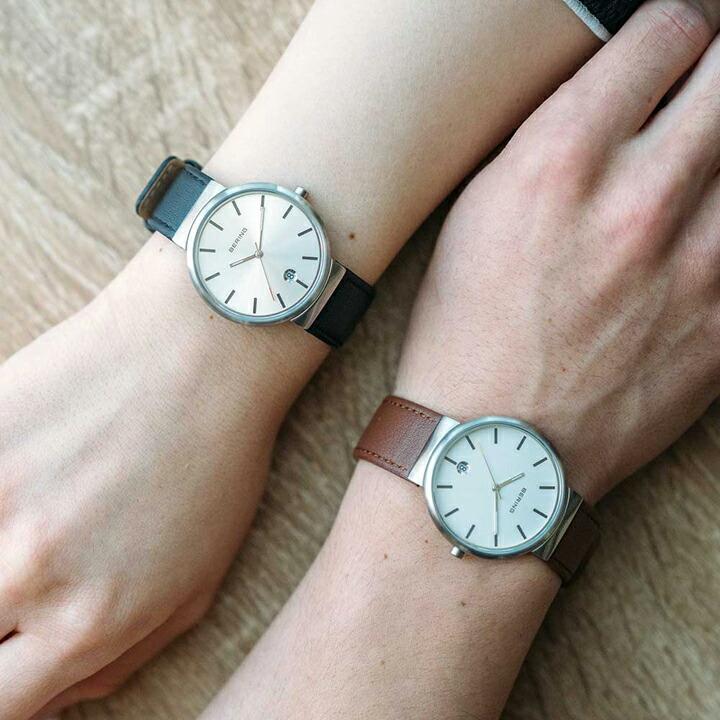 ボーナスストア＋10% BERING ベーリング クラシック スカンジナビアン ステッチレザー ブラウン 35mm 3気圧防水 腕時計 正規品 3年間メーカー保証 11035-500の画像
