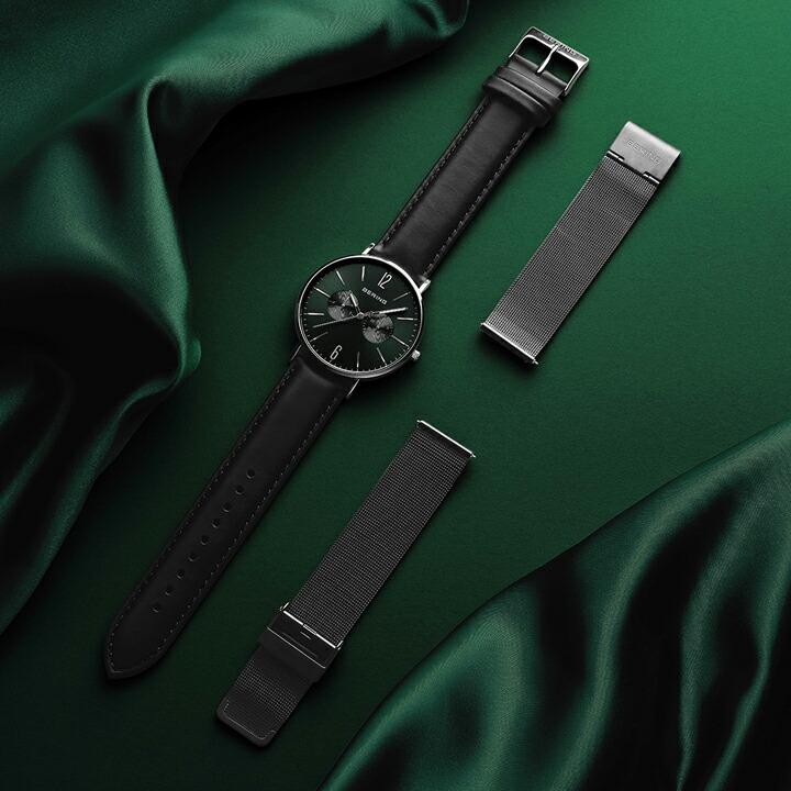 [R7/6月購入美品]BERINGベーリング・チェンジス40mmディープグリーン BERING ボーナスストア＋10% ベーリング Changes Deep green