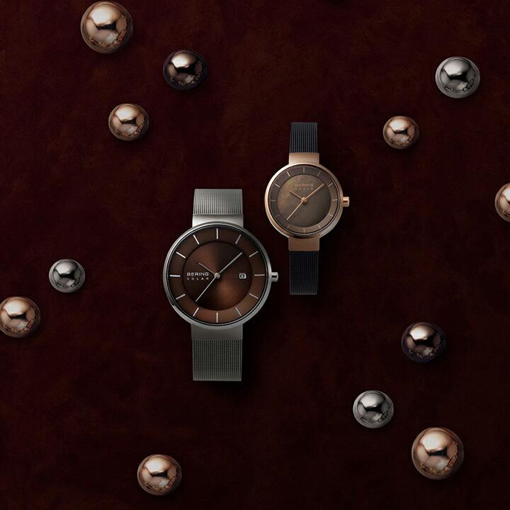 BERING ベーリング スカンジナビアンソーラー ペアコレクション 日本限定モデル 27mm レディース腕時計 正規品 3年保証 14627-265-J【14627265J】の画像