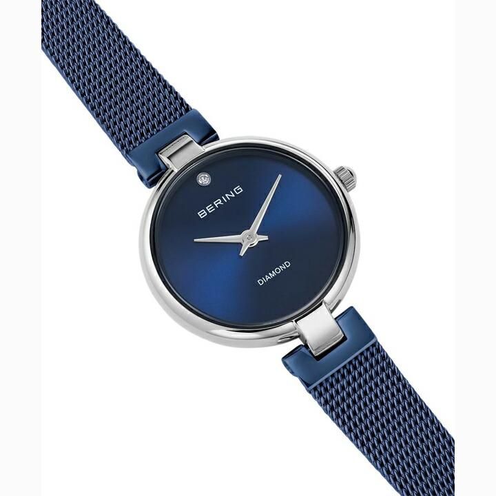 BERING ベーリング Classic Diamond Blue クラシック ダイヤモンド ブルー クォーツ 24mm レディース腕時計 正規品 3年保証 17724-307 17724307の画像