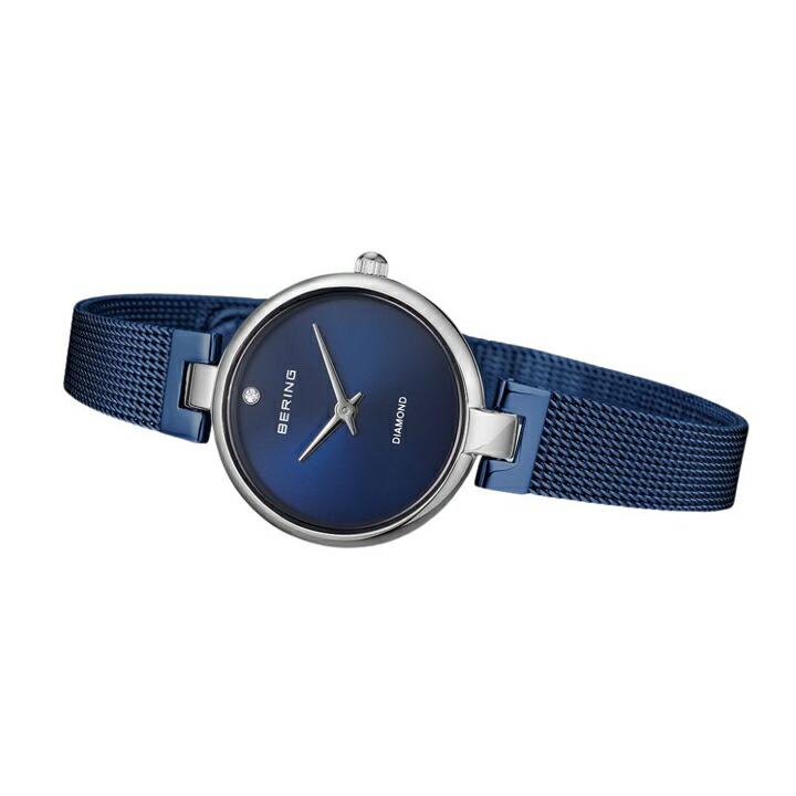 BERING ベーリング Classic Diamond Blue クラシック ダイヤモンド ブルー クォーツ 24mm レディース腕時計 正規品 3年保証 17724-307 17724307の画像