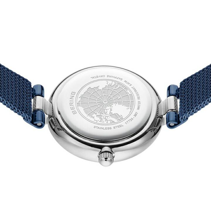 BERING ベーリング Classic Diamond Blue クラシック ダイヤモンド ブルー クォーツ 24mm レディース腕時計 正規品 3年保証 17724-307 17724307の画像