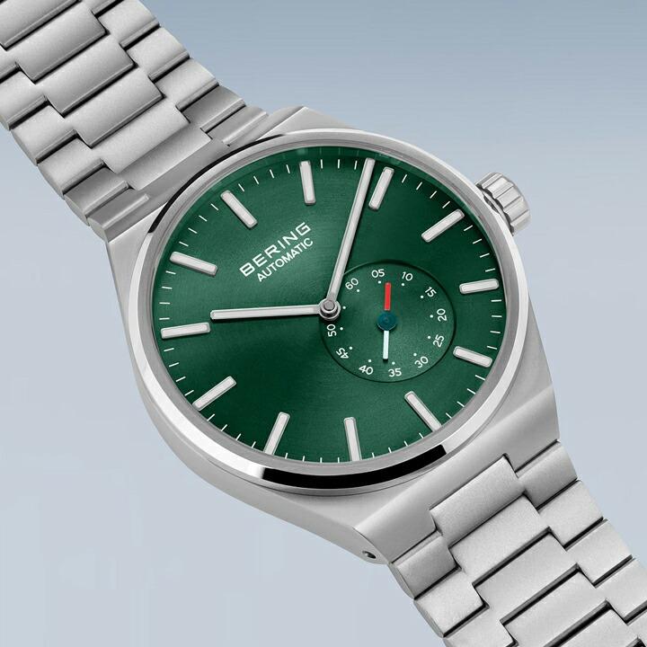 BERING ベーリング ARCTIC CIRCLE 自動巻き 41mm 10気圧防水 グリーン 腕時計 日本国内正規品 3年間メーカー保証 19441-708 19441708の画像