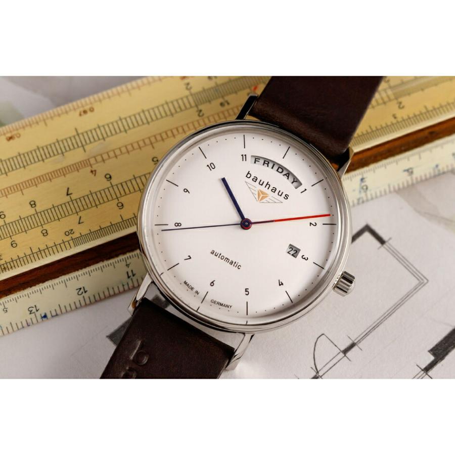 bauhaus バウハウス ポインテック社 21621 Automatic 自動巻き ステンレスケース ドイツ製 5気圧防水 メンズ ウォッチ 腕時計 正規品 2年保証 2162-1ATの画像