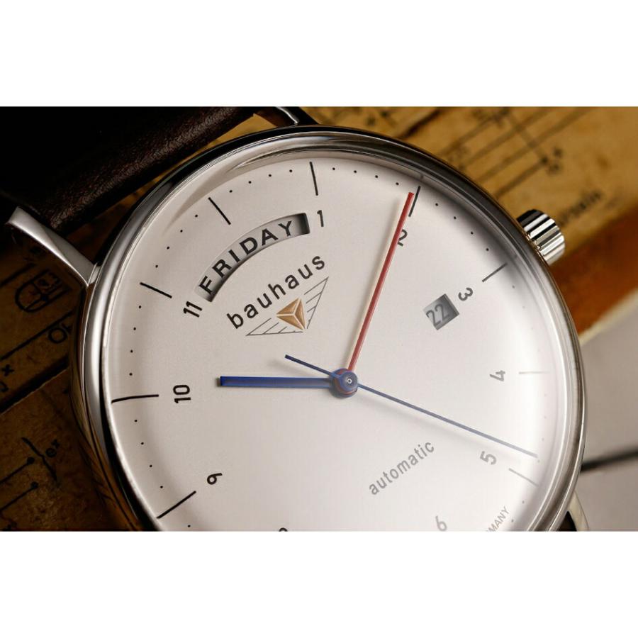 bauhaus バウハウス ポインテック社 21621 Automatic 自動巻き ステンレスケース ドイツ製 5気圧防水 メンズ ウォッチ 腕時計 正規品 2年保証 2162-1ATの画像