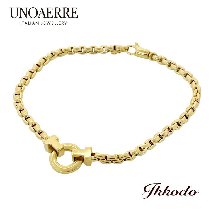 ウノアエレ　k18　ブレスレット UNOAERRE（ウノアエレ） K18 イエローゴールド ブレスレット 19cm 正規