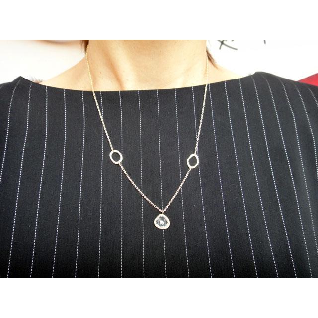 Shaesby（シェイスビー） USA製 スライスダイヤモンドネックレス K14製 