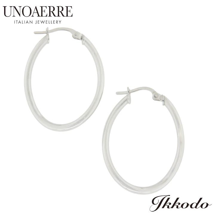 UNOAERRE（ウノアエレ） K18ホワイトゴールドフープピアス 正規品 596