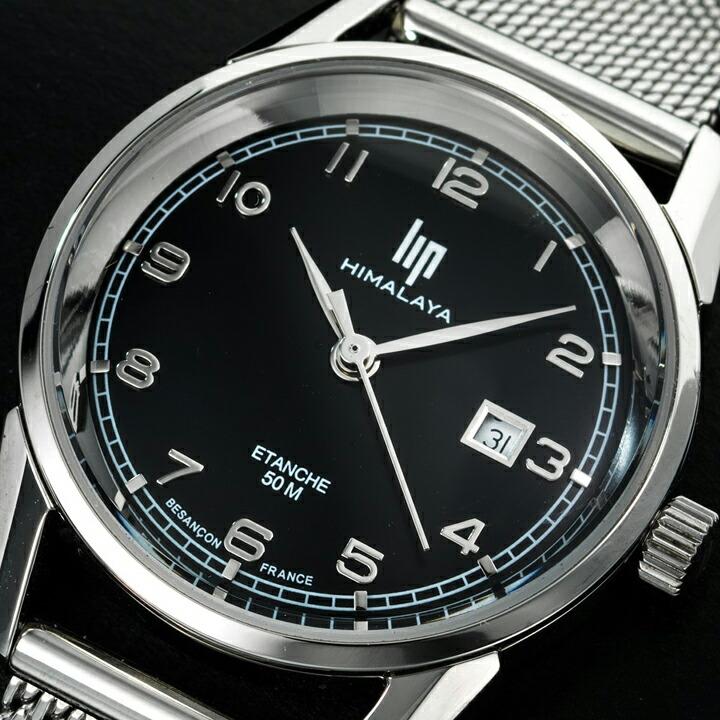 リップ LIP ヒマラヤマ HIMALAYA 29mm クォーツ スチールケース ブラック文字盤フランス製 レディース腕時計 正規品 2年保証  671612の画像