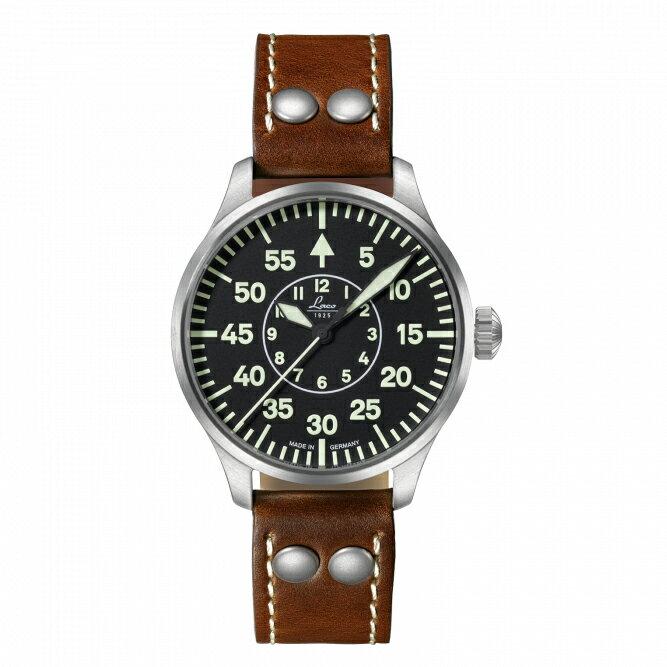 Laco ラコ Pilot Aachen39 アーヘン 自動巻き ブラックダイアル ブラウンカーフストラップ 日本国内正規品 2年保証 861990｜ikkodo-online