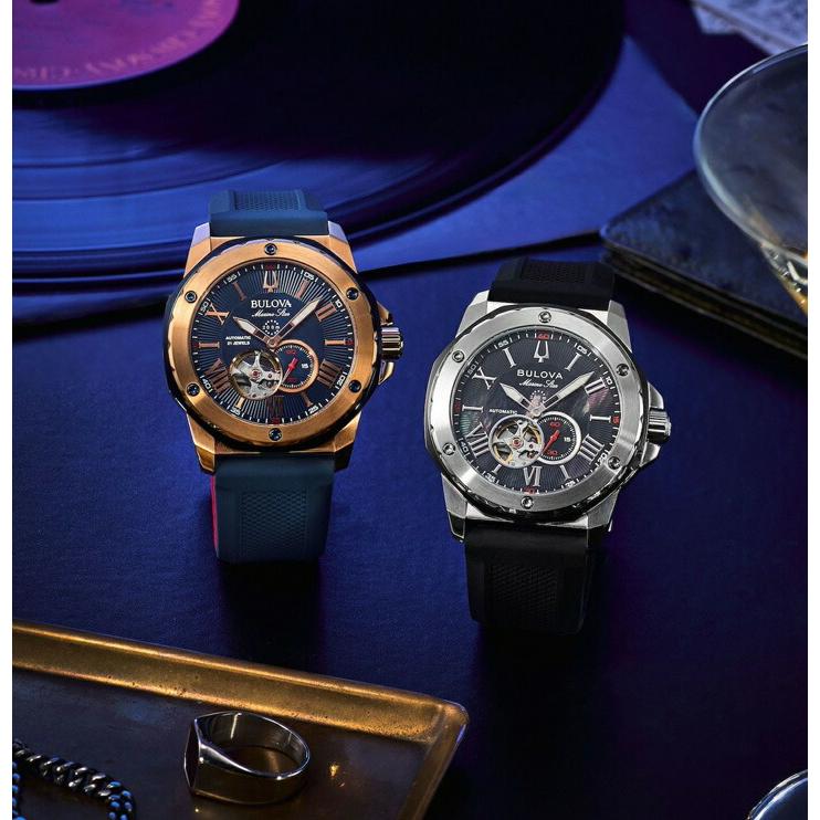ボーナスストア＋10% ブローバ BULOVA マリンスター 150周年記念日本限定モデル 自動巻き 45ミリ 20気圧防水 マザーオブパール文字盤 正規品 3年保証 98A332の画像