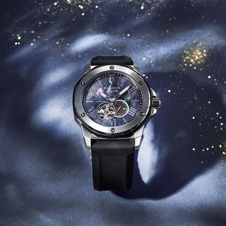 ボーナスストア＋10% ブローバ BULOVA マリンスター 150周年記念日本限定モデル 自動巻き 45ミリ 20気圧防水 マザーオブパール文字盤 正規品 3年保証 98A332の画像