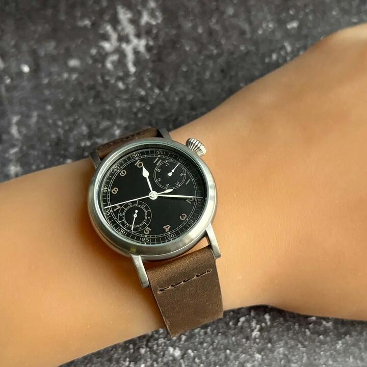 モントルロロイ　ミリタリーウォッチ　TYPE A-7 ブラック文字盤 TYPE A-7 Aviation Hack Watch