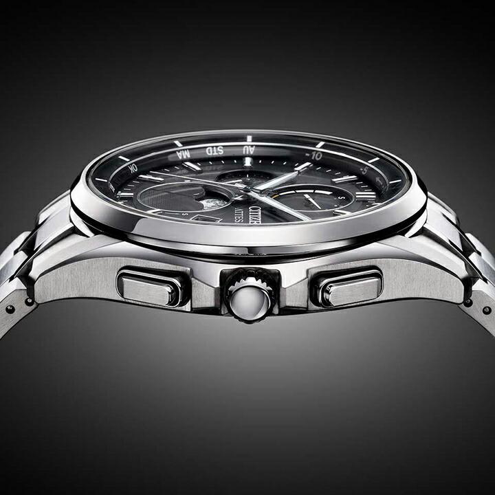 シチズン アテッサ ソーラー 電波 ムーンフェイズ スーパーチタニウム 41.5mm 正規品 BY1001-66E【BY100166E】の画像