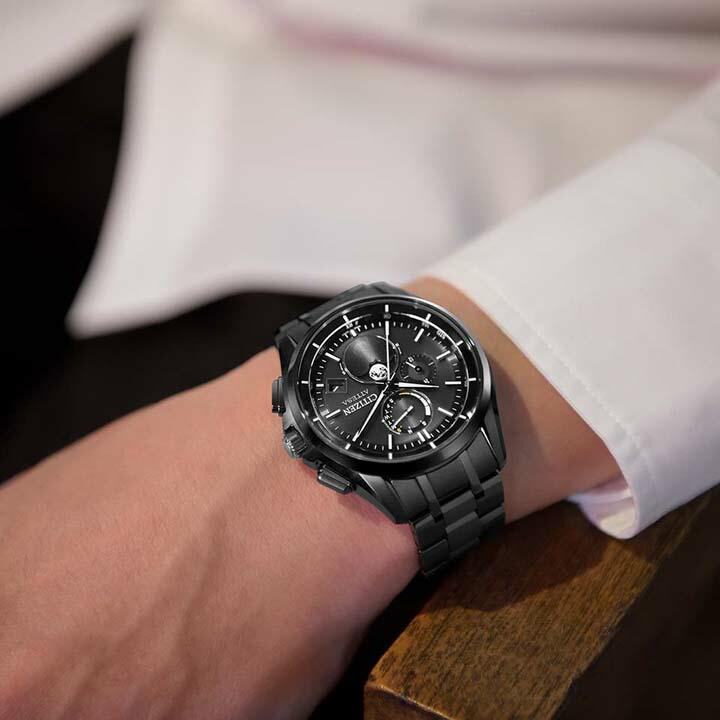 シチズン アテッサ CITIZEN ソーラー 電波 ムーンフェイズ スーパーチタニウム 41.5mm 正規品 BY1006-62E【BY100662E】の画像