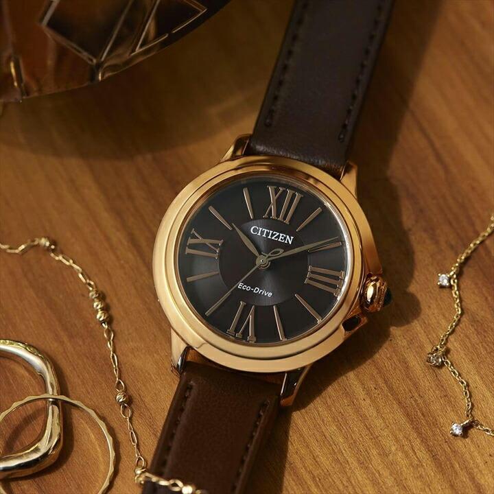 シチズン L エル ROUND Collection エコ ドライブ ソーラー 30.3mm  正規品 レディース腕時計 EM1163-09X EM116309Xの画像