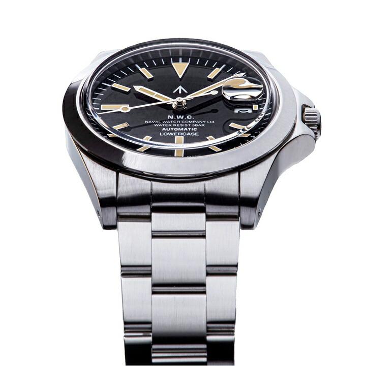ナバルウォッチ Naval Watch Produced By LOWERCASE ローワーケース 39mm 自動巻き 5気圧防水 アクリル風防 ブラック文字盤 正規品 腕時計 FRXA001の画像