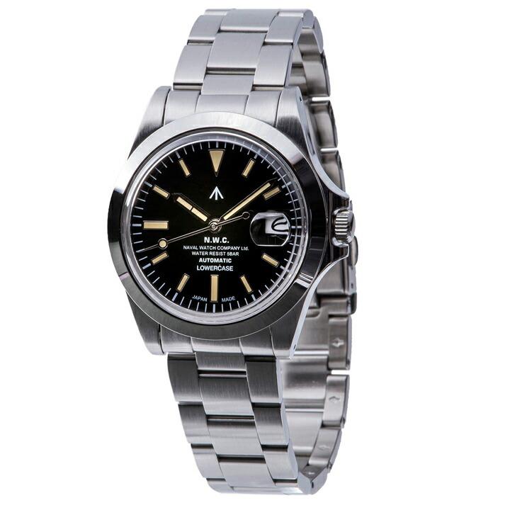 ナバルウォッチ Naval Watch Produced By LOWERCASE ローワーケース 39mm 自動巻き 5気圧防水 アクリル風防 ブラック文字盤 正規品 腕時計 FRXA001の画像