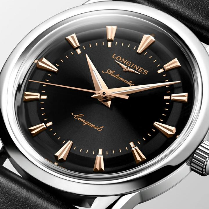 美品✨ロンジン ヘリテージ コンクエスト 自動巻 黒文字盤 美品 メンズ腕時計 LONGINES（ロンジン） 【ご購入特典対象商品】ロンジン コンクエスト