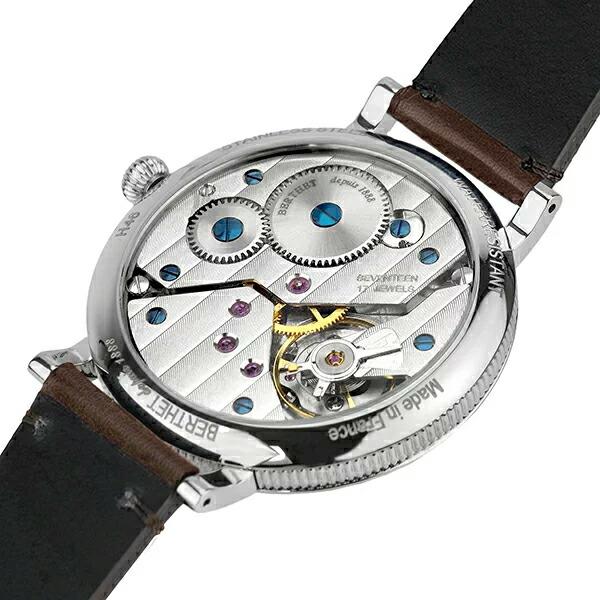 BERTHET ベルテ LYSリス 手巻き ブラウンレザーストラップ 50M防水 46mm 日本国内正規品 2年保証 LYS.46.PK.S.L【LYS46PKSL】 あすつくの画像