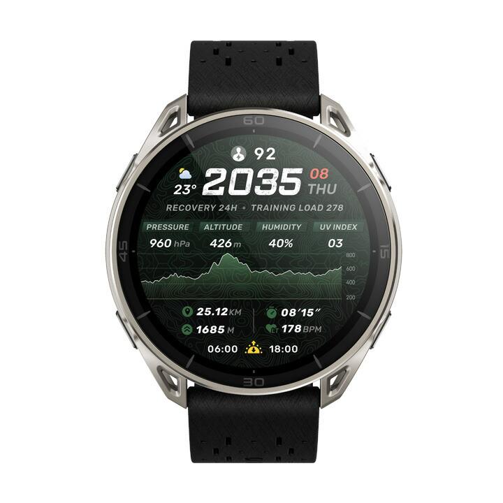 アマズフィット Amazfit チーター 2 ウルトラ Cheetah 2 Ultra  チタン スマートウォッチ 64Gストレージ 心拍 睡眠 健康管理 音声操作 AI 正規品 SP170084の画像