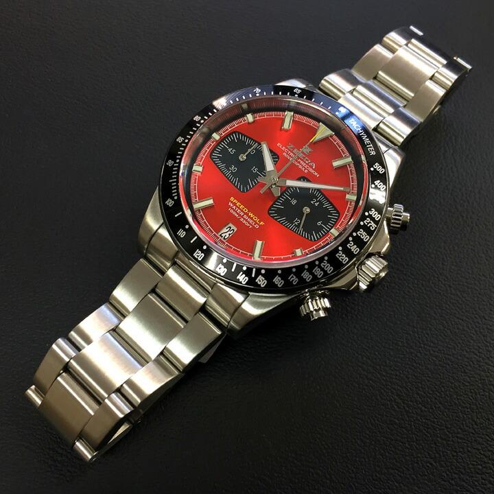 ジーダ ZEEDA スピードウルフ GT-レッド メカクォーツ 40mm 10気圧防水