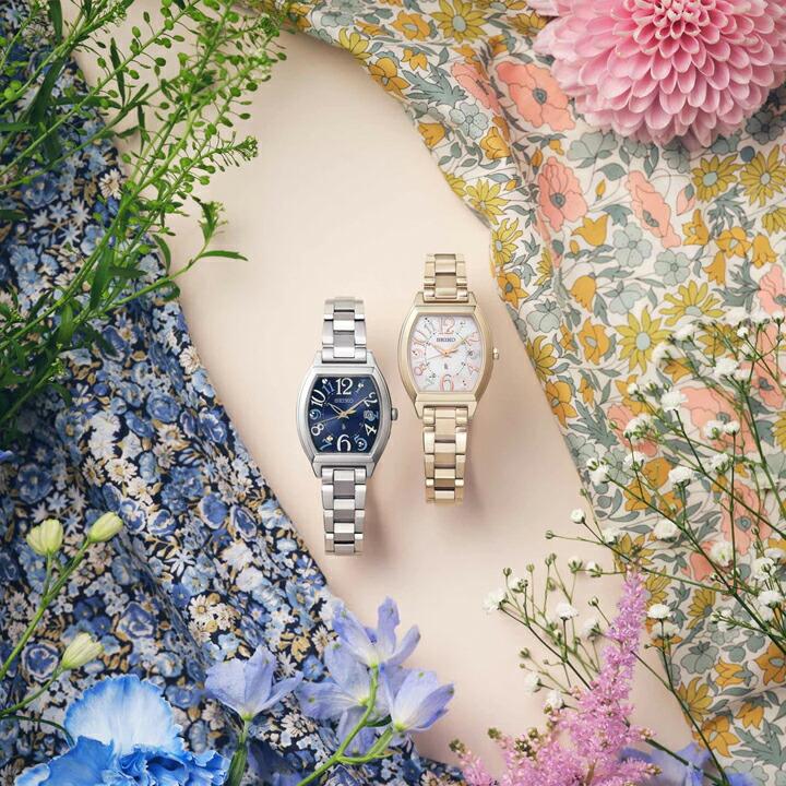 ボーナスストア＋10% Happy Collection Made With Liberty Fabric Limited Editionセイコー ルキア チタンケース ソーラー電波 替えバンド付き正規品 SSQW104の画像