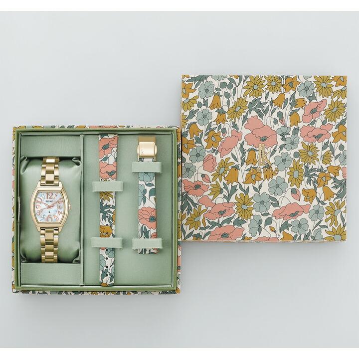 ボーナスストア＋10% Happy Collection Made With Liberty Fabric Limited Editionセイコー ルキア チタンケース ソーラー電波 替えバンド付き正規品 SSQW104の画像