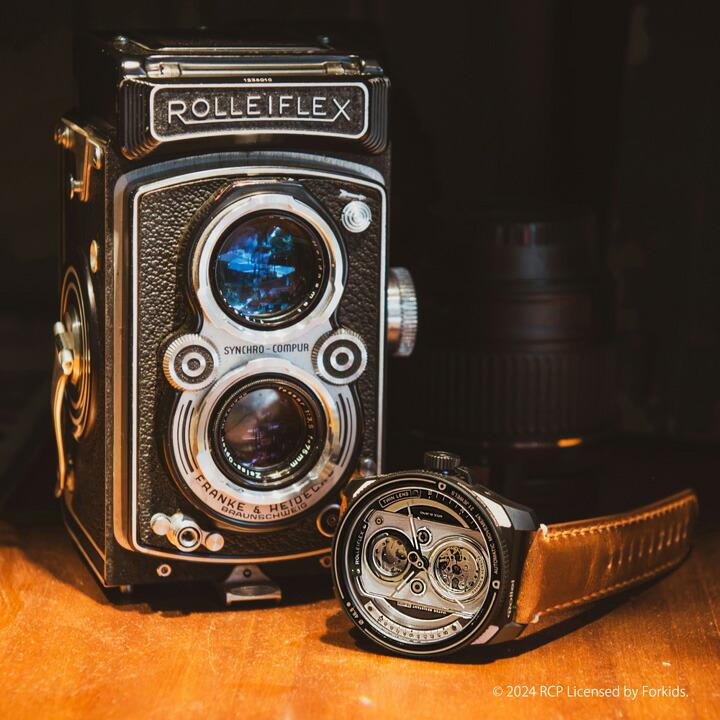 世界限定500本 タックス TACS TWIN LENS Rollei ローライフレックスコラボ 腕時計 自動巻き 10気圧防水 46.5mm 正規品 2年保証 TS2002Gの画像