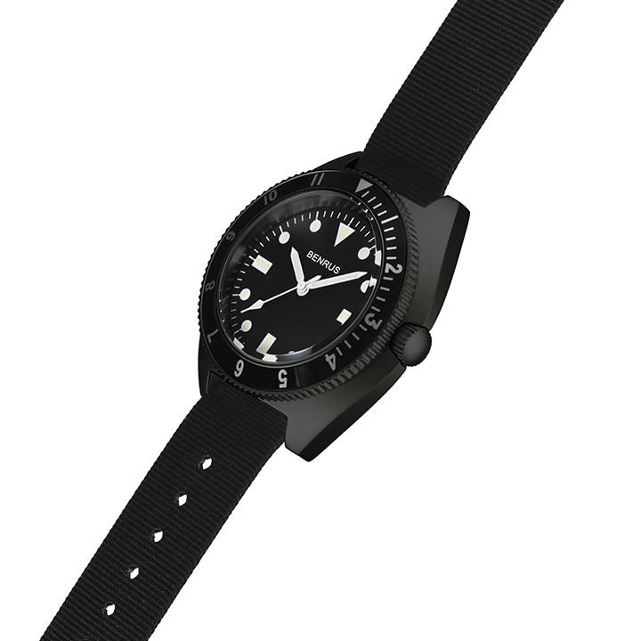 BENRUS ベンラス TYPE-I BLACK クォーツ 42mm 10気圧防水 メンズ腕時計 日本国内正規品 1年間メーカー保証 TYPE-I BK TYPEIBKの画像