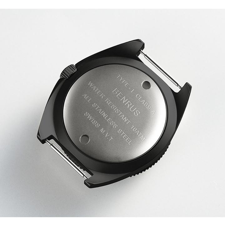 BENRUS ベンラス TYPE-I BLACK クォーツ 42mm 10気圧防水 メンズ腕時計 日本国内正規品 1年間メーカー保証 TYPE-I BK TYPEIBKの画像