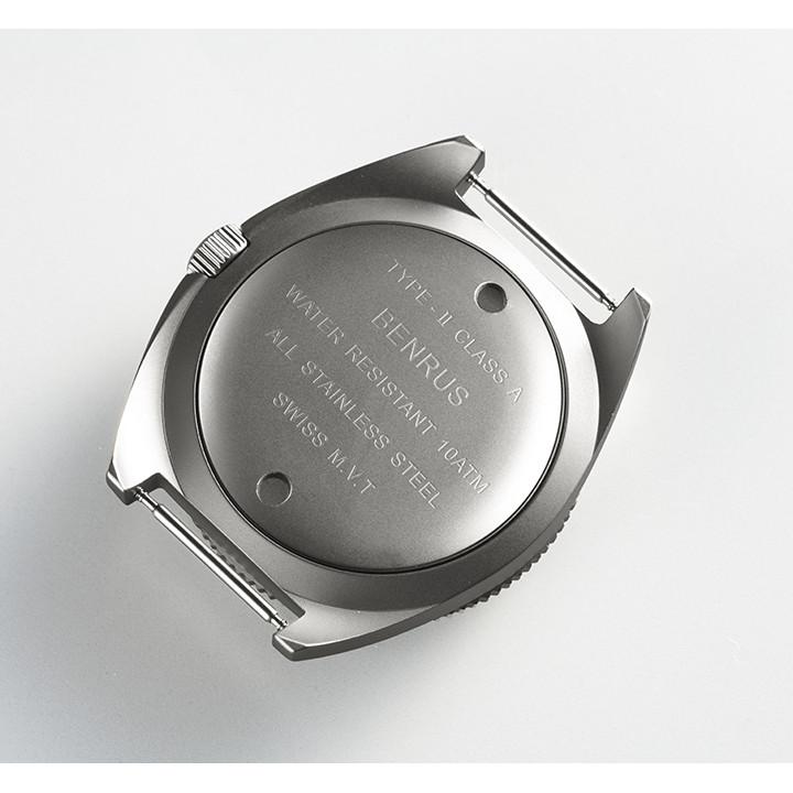 BENRUS ベンラス TYPE-II SILVER クォーツ 42mm 10気圧防水 メンズ腕時計 日本国内正規品 1年間メーカー保証 TYPE-II SV TYPEIISVの画像